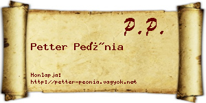Petter Peónia névjegykártya
